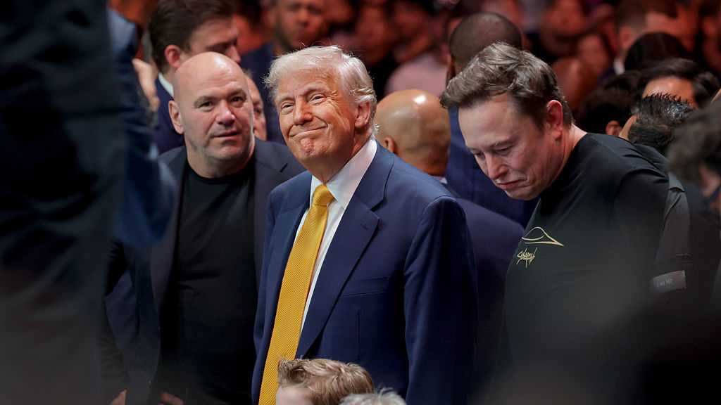 President Donald Trump attends UFC 314 in Miami