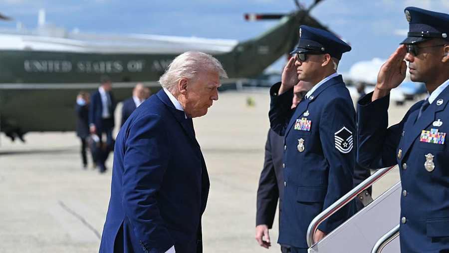 US President Donald Trump walks to board Air Force One prior to departure from Joint Base Andrews in Maryland, May 23, 2025, as he travels to New Jersey for the weekend. (Photo by SAUL LOEB / AFP) (Photo by SAUL LOEB/AFP via Getty Images)          