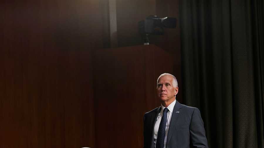 WASHINGTON, DC - JUNE 18: U.S. Sen. Thom Tillis (R-NC) listens during a Senate Judiciary Hearing on June 18, 2025 in Washington, DC. Republican Senate committee members held the hearing to discuss the alleged cover up of former U.S. President Joe Biden’s health and decline. (Photo by Anna Moneymaker/Getty Images)