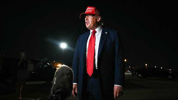 US President Donald Trump talks to journalists as he arrives at Joint Base Andrews, Maryland early on July 4, 2025. Trump returns from Iowa where he spoke at the Salute to America Celebration at the Iowa State Fairgrounds in Des Moines. (Photo by ANDREW CABALLERO-REYNOLDS / AFP) (Photo by ANDREW CABALLERO-REYNOLDS/AFP via Getty Images)          