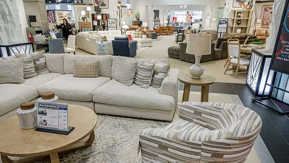 Kendall, Miami, Florida, Rooms to Go, furniture store showroom with large sectional sofa. (Photo by: Jeffrey Greenberg/Universal Images Group via Getty Images)