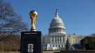 The FIFA World Cup Trophy is seen at the United States Capitol ahead of the FIFA World Cup 2026 Official Draw on December 03, 2025 in Washington