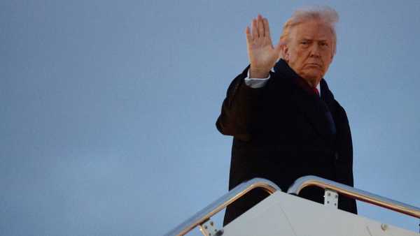 JOINT BASE ANDREWS, MARYLAND - DECEMBER 09: U.S. President Donald Trump waves as he boards Air Force One en route to Pennsylvania on December 9, 2025 at Joint Base Andrews in Maryland. President Trump is scheduled to travel to Pennsylvania to deliver remarks on his economic agenda during an event in the town of Mount Pocono. (Photo by Alex Wong/Getty Images)