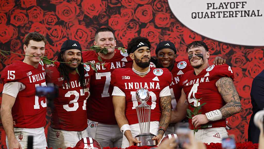 Top-seeded Indiana routs Alabama 38-3 for its first Rose Bowl victory, roaring into CFP semifinals