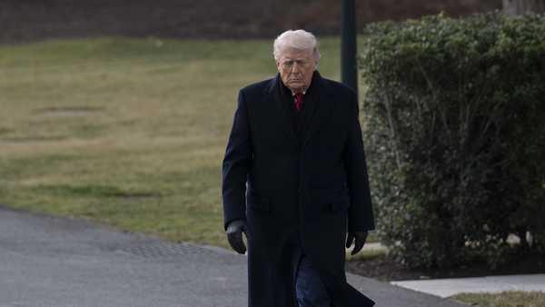 WASHINGTON DC, UNITED STATES - JANUARY 16 : United States President Donald Trump departs the White House en route Palm Beach, Florida on January 16, 2026, in Washington DC, United States. (Photo by Celal Gunes/Anadolu via Getty Images)