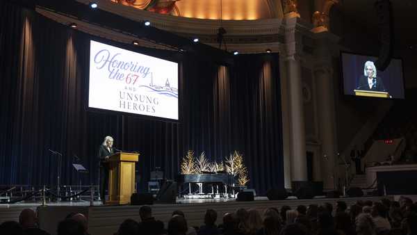 WASHINGTON, DC - JANUARY 28: Chair of the National Transportation Safety Board, Jennifer Homendy, speaks as families who lost their loved ones in the crash of American Eagle Flight 5342 host a memorial event at the DAR Constitution Hall to remember the 67 lives lost on January 28, 2026 in Washington, DC. The one-year anniversary of the mid-air collision between a U.S. Black Hawk helicopter and American Eagle Flight 5342 on January 29, 2025