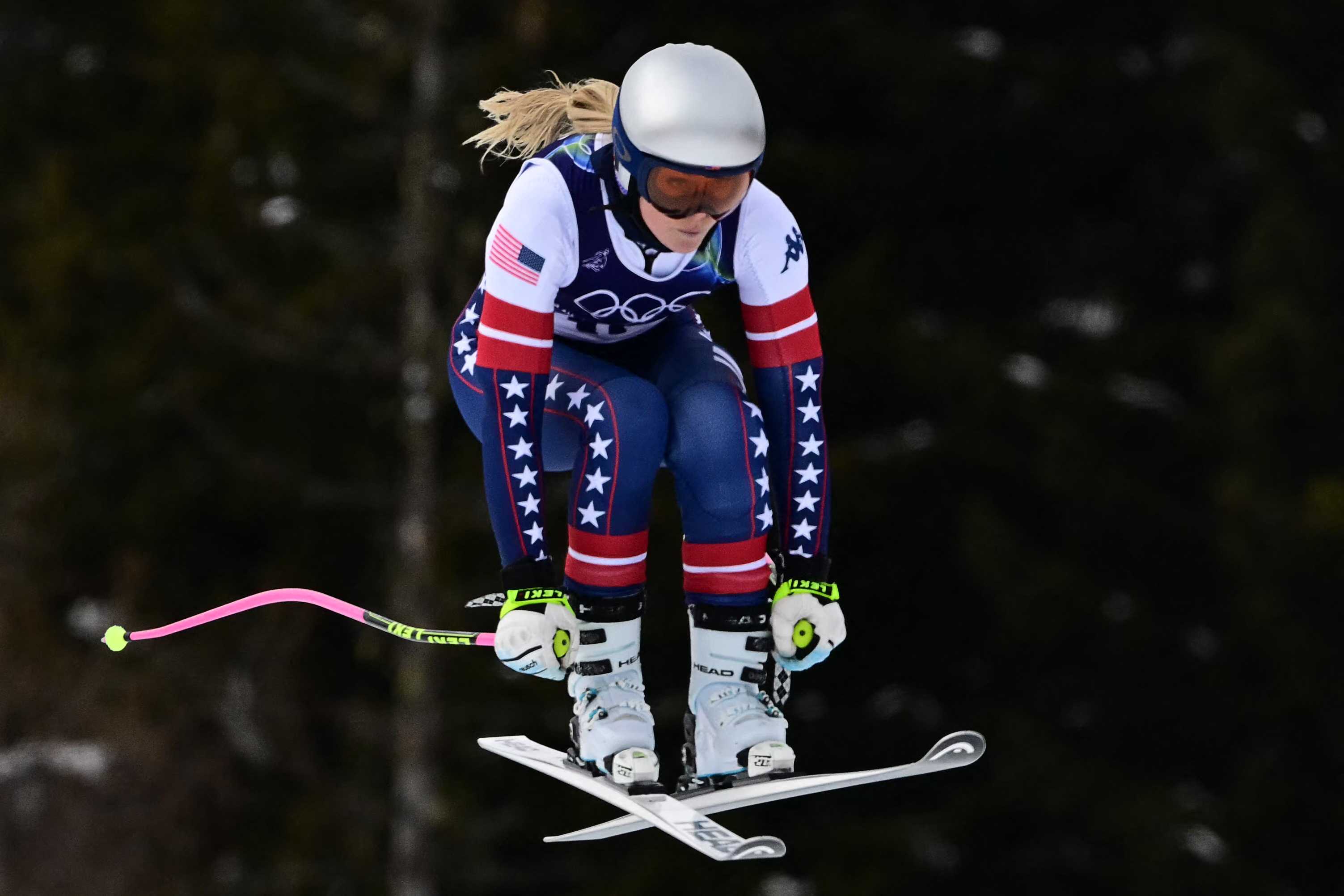 Lindsey Vonn crashes early in Olympic downhill as she competes on torn ACL at age 41