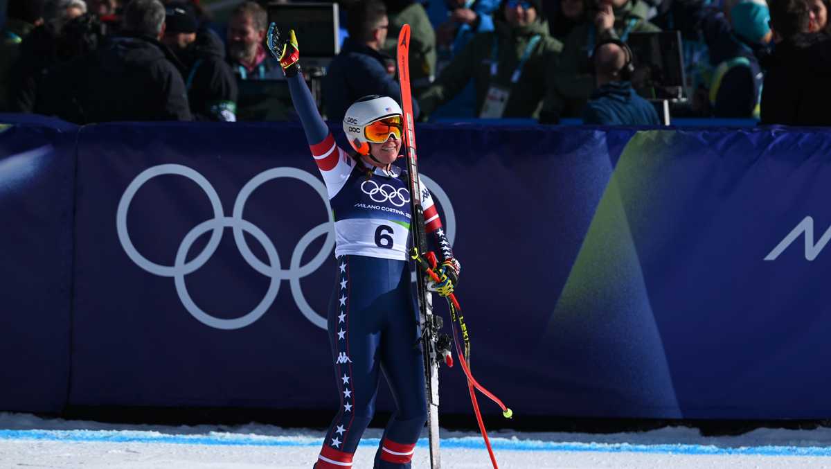 Breezy Johnson wins women's downhill for first US medal at Winter Olympics