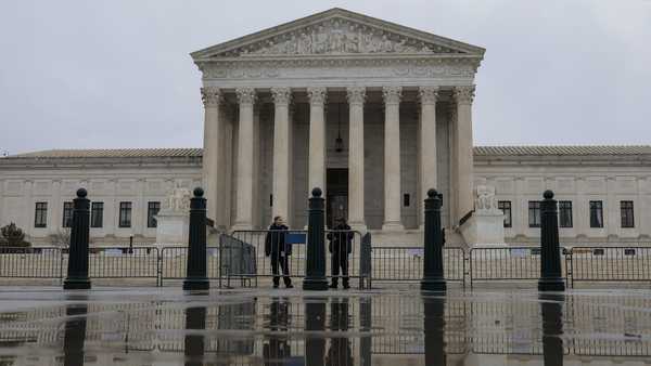 WASHINGTON, DC - FEBRUARY 20: The U.S. Supreme Court as seen on February 20, 2026 in Washington, DC. The Supreme Court ruled against the legality of President Trump's tariffs in a 6-3 ruling authored by conservative Chief Justice John Roberts. (Photo by Heather Diehl/Getty Images)