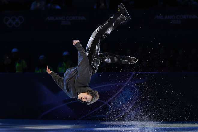 MILAN, ITALY - February 21: Ilia Malinin of the United States performs during the Figure Skating Exhibition Gala on day fifteen of the Milano Cortina 2026 Winter Olympic games at Milano Ice Skating Arena on February 21, 2026 in Milan, Italy. (Photo by Tang Xinyu/VCG via Getty Images)
