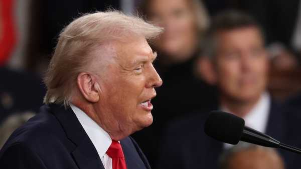 WASHINGTON, DC - FEBRUARY 24: U.S. President Donald Trump delivers his State of the Union address during a Joint Session of Congress at the U.S. Capitol on February 24, 2026, in Washington, DC. Trump delivered his address days after the Supreme Court struck down the administration's tariff strategy and amid a U.S. military buildup in the Persian Gulf threatening Iran. (Photo by Win McNamee/Getty Images)