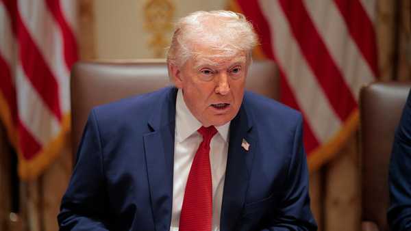 President Donald Trump speaks during a Cabinet meeting in the Cabinet Room of the White House on March 26, 2026 in Washington