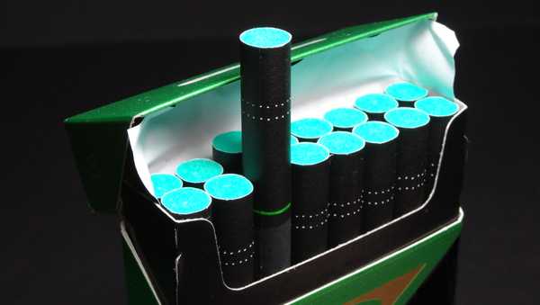 a green pack cigarette box. photo taken in Malaysia