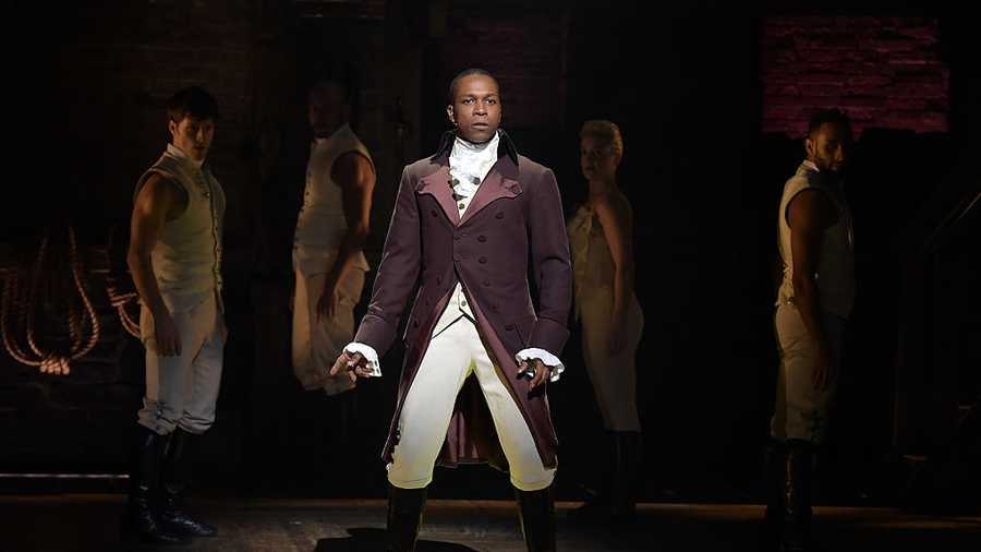 NEW YORK, NY - FEBRUARY 15:  Actor Leslie Odom, Jr. performs on stage during &quot;Hamilton&quot; GRAMMY performance for The 58th GRAMMY Awards at Richard Rodgers Theater on February 15, 2016 in New York City.  (Photo by Theo Wargo/Getty Images)