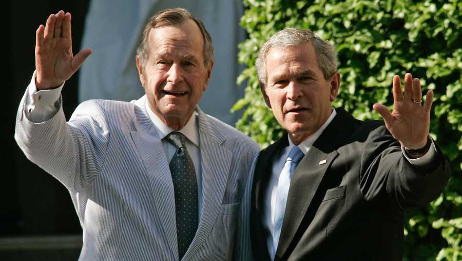 President George W. Bush and his father, former U.S. President George H.W. Bush in 2006.