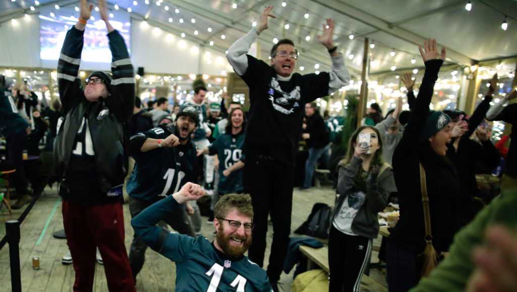 Fire, chaos erupts in Philly as rowdy Eagles fans celebrate Super