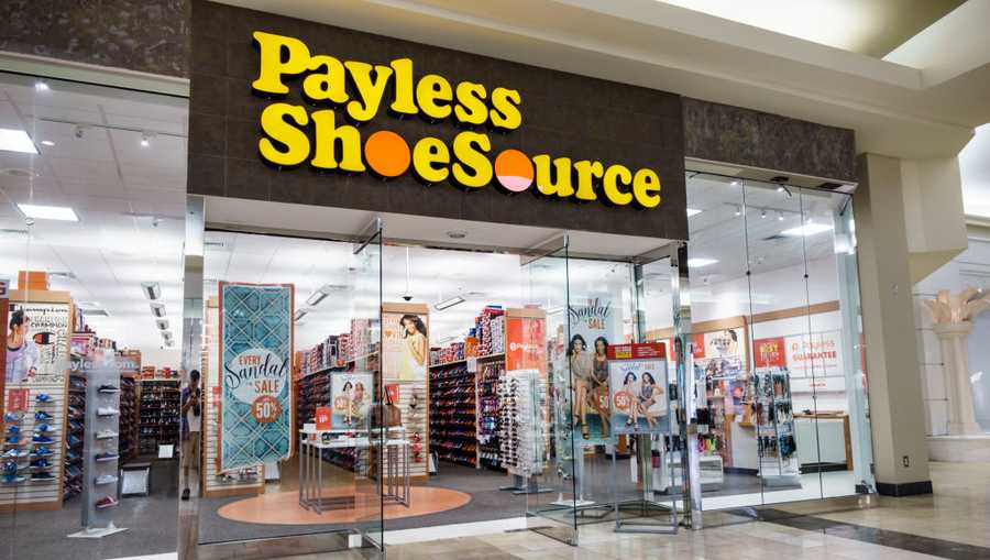 The entrance to Payless ShoeSource at the Coastland Center Shopping Mall.
