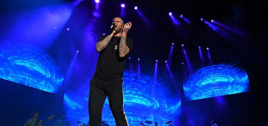 Adam Levine of Maroon 5 performs onstage during the Capital One JamFest onstage at the NCAA March Madness Music Festival at Hemisfair on April 1, 2018 in San Antonio, Texas.