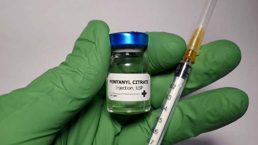 Fentanyl - a substance that acts on opioid receptors and is primarily used for pain relief and anesthesia.