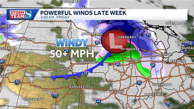 low pressure will bring gusty winds for both thursday and friday.