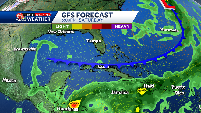 GFS forecast for Saturday at 3 p.m.