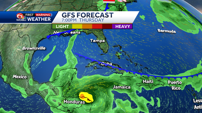 GFS forecast Thursday at 7 p.m.