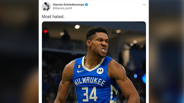 Giannis tweets 'most hated' after ladder incident