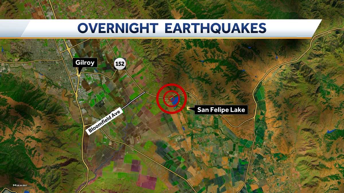 Nighttime earthquakes shake Gilroy area