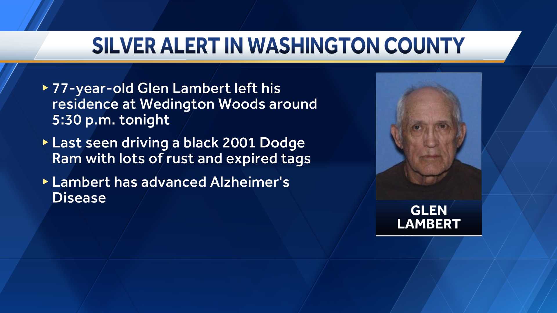 Deactivated: Silver Alert Activated For Washington County Man With ...