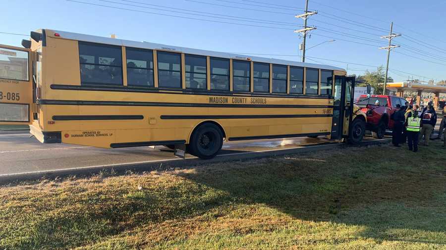 Madison County school bus involved in 3-vehicle crash