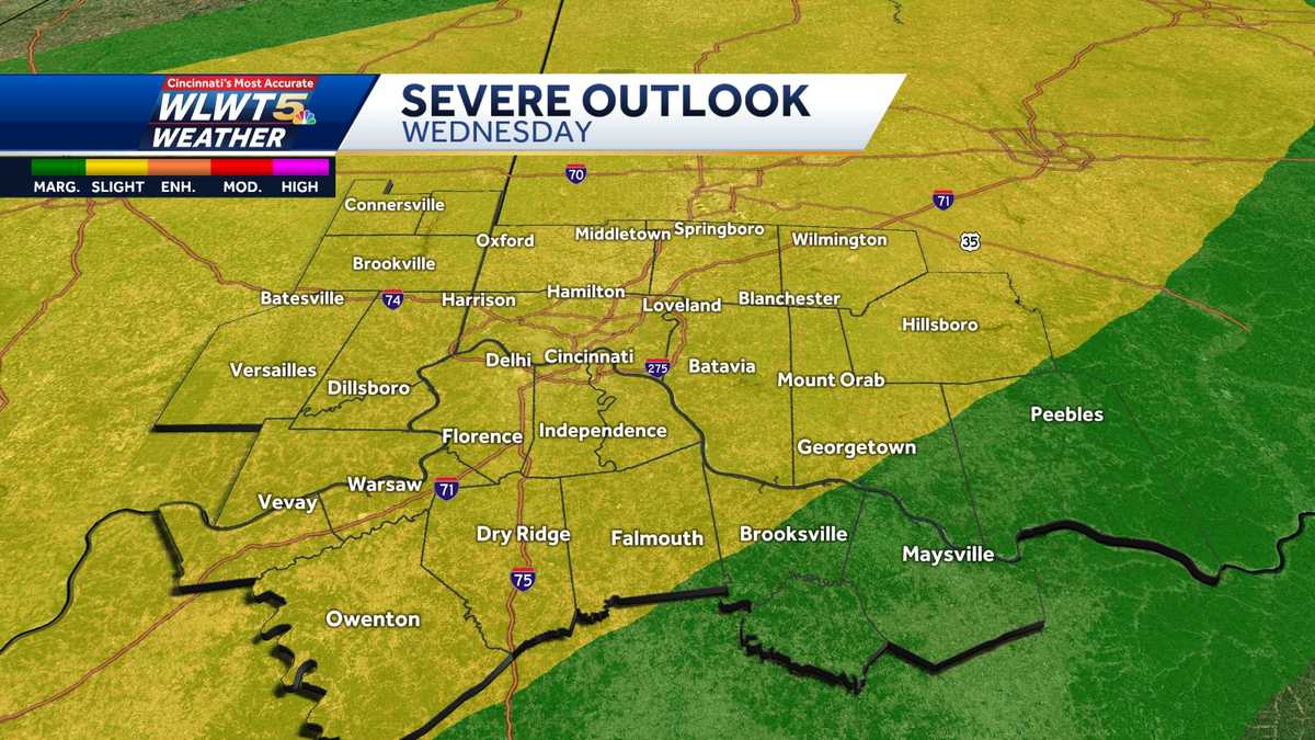 Tracking storm chances: Next threat for severe weather Wednesday