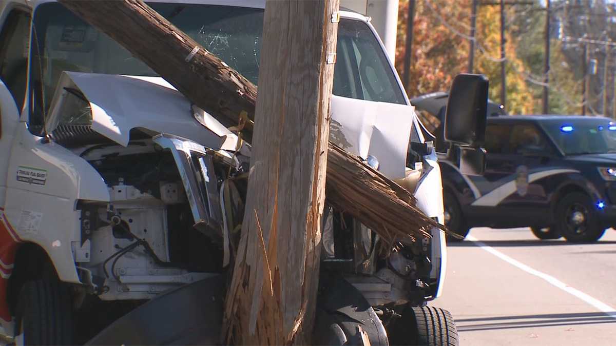 One lane closed on Goffstown road after utility pole snaps in half in crash