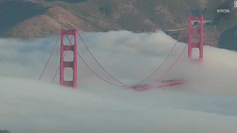 See surreal time-lapse of foggy Golden Gate Bridge