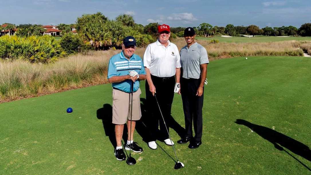 President hits links with legends