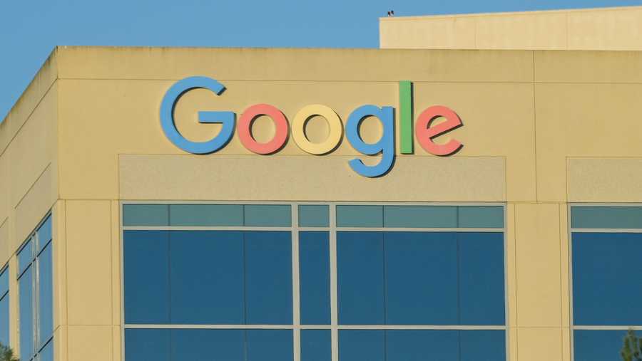A view of the Google building is seen on Feb. 27, 2021 in Irvine, California.