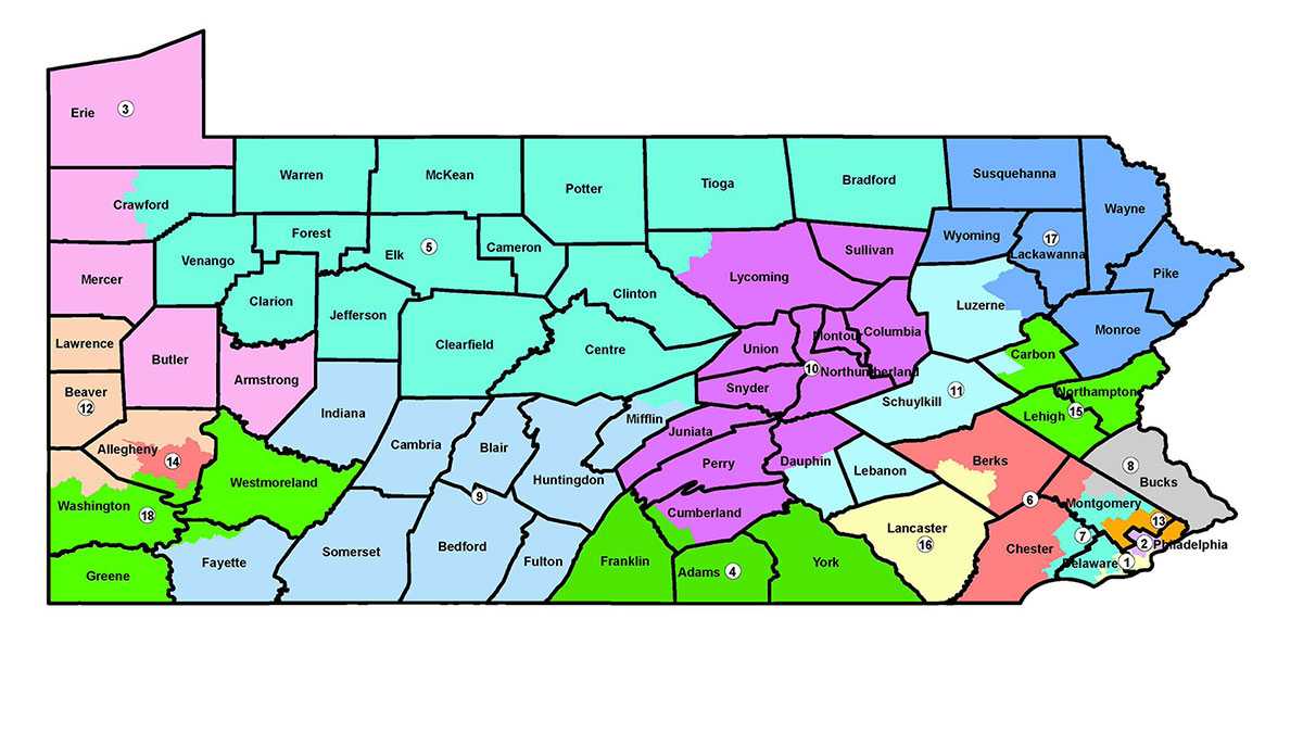 GOP leaders unveil revamped map of Pennsylvania congressional districts