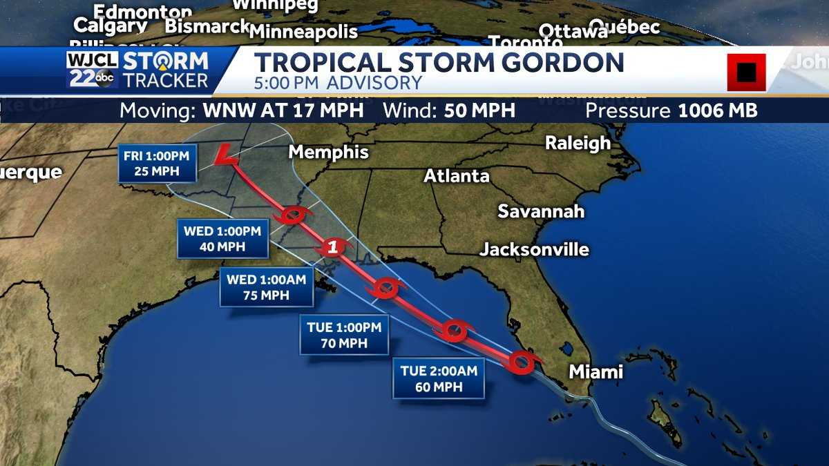 Tracking Tropical Storm Gordon in the Gulf of Mexico & Florence in the