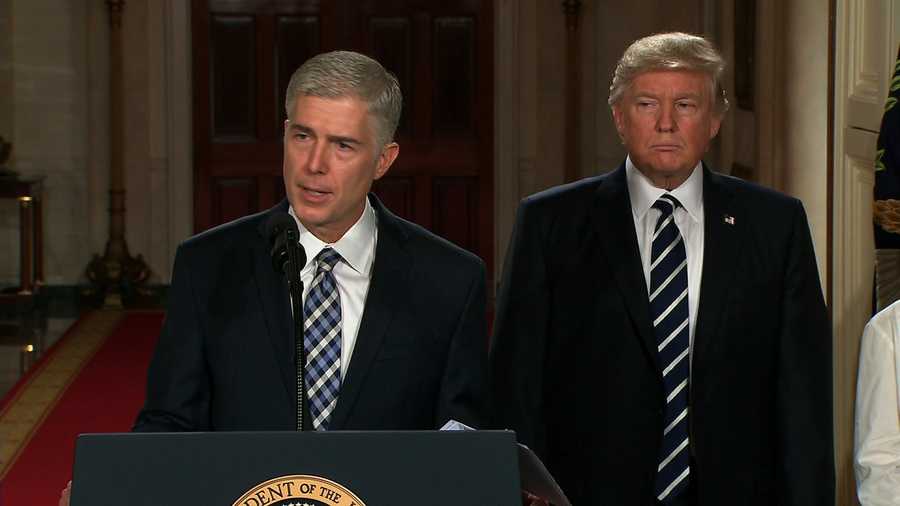 Neil Gorsuch speaks after President Donald Trump nominated him for the Supreme Court on Jan. 31, 2017.