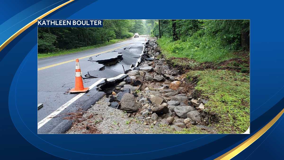 Slideshow Damage from flash flooding in New Hampshire
