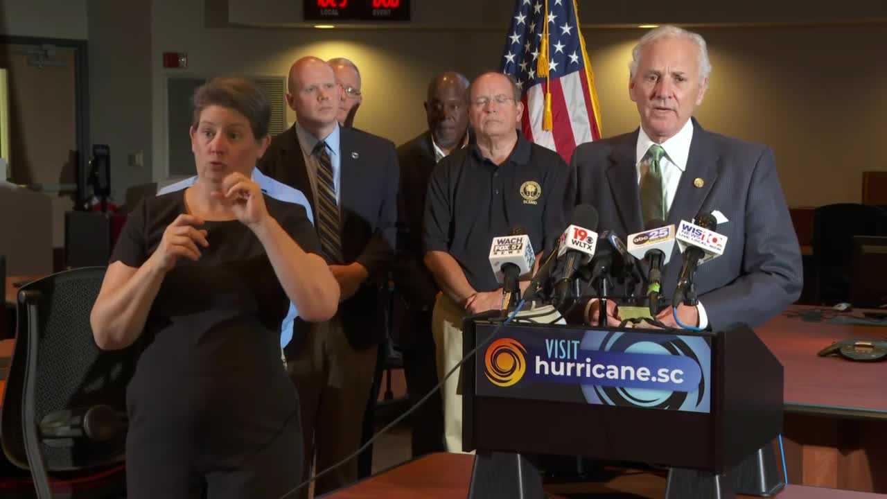 South Carolina Gov. gives preps update as Ian aims for coast