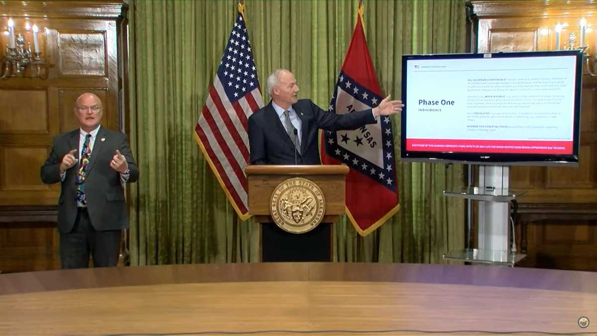 Arkansas governor aims to lift some virus restrictions May 4
