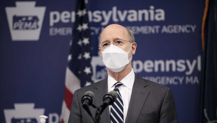 Pennsylvania Governor Tom Wolf speaks at a news conference about his proposal to raise the state's minimum wage.