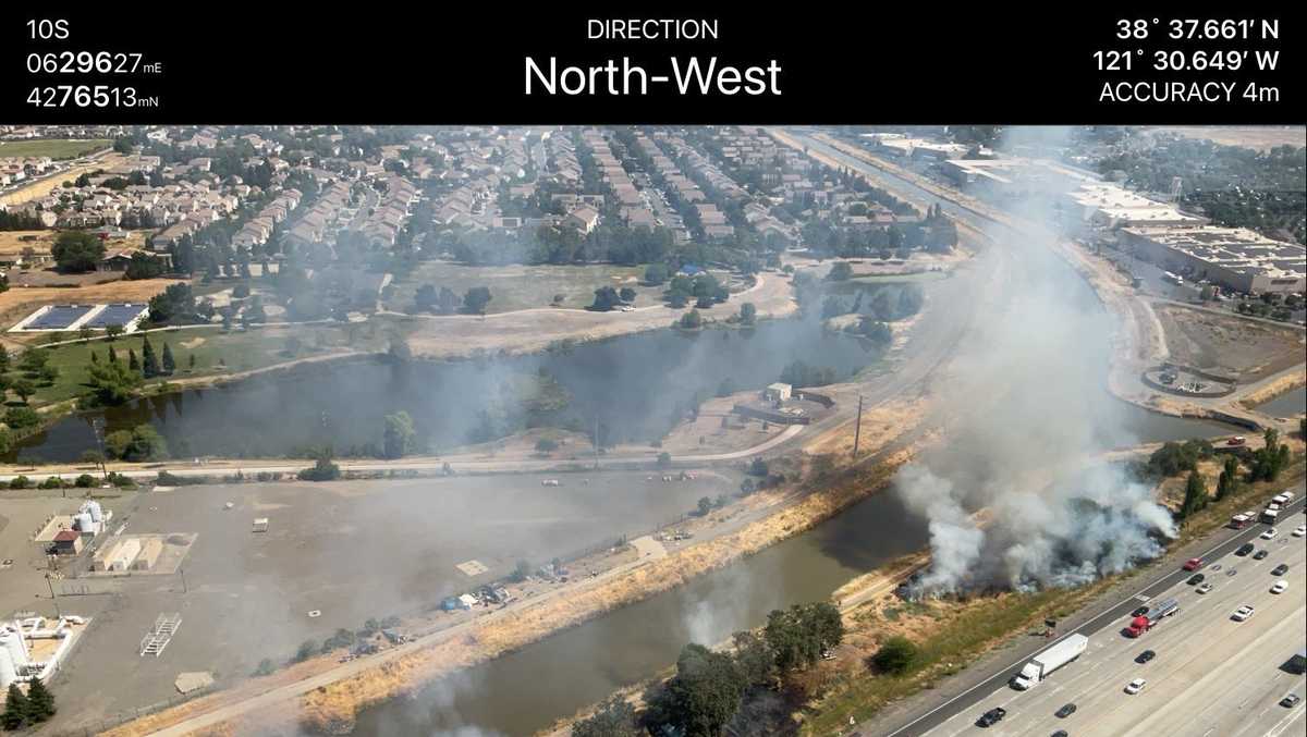 Sacramento grass fire impacts traffic along I-80