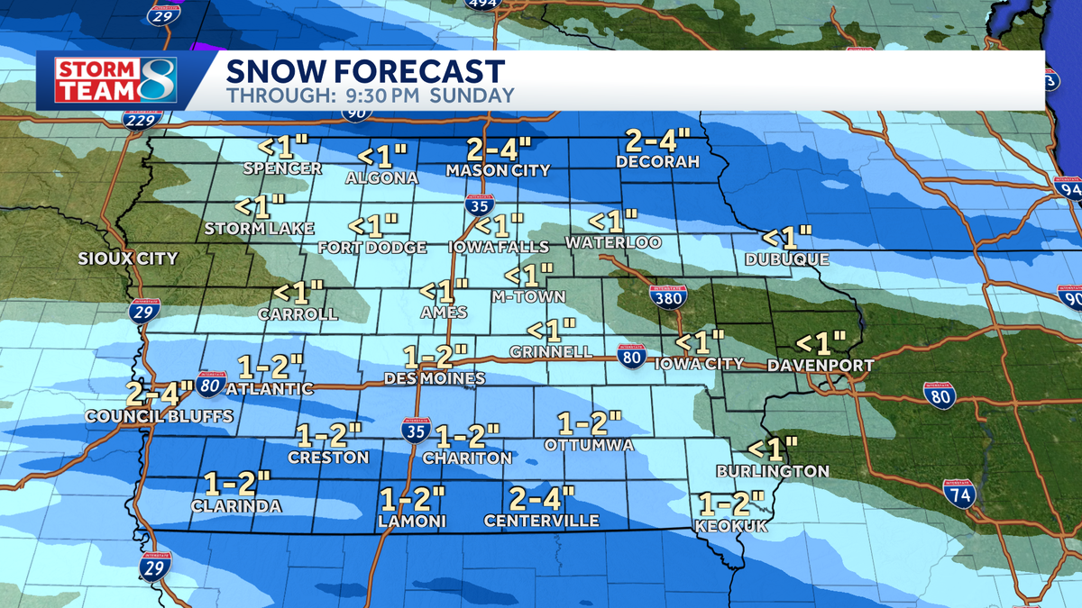 Iowa weather: Timing, location and more to know about weekend snow chances