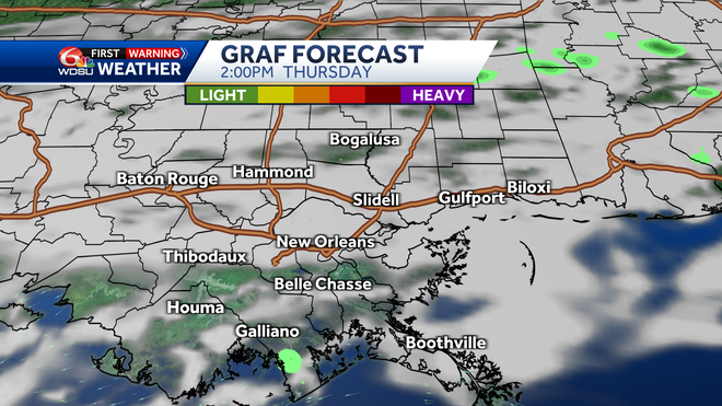 New Orleans weather forecast how bad fog cold warm rain chance