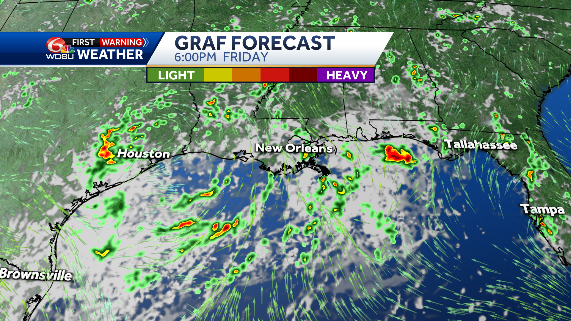 New Orleans weather forecast high temp rain chances Gulf forecast - WDSU