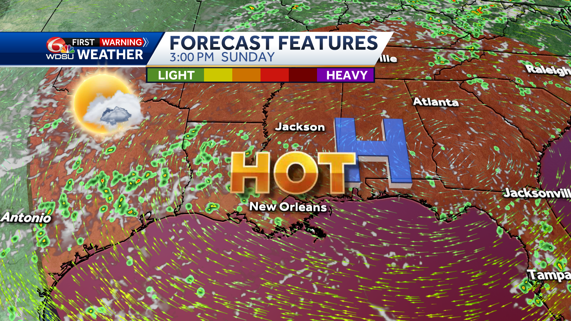 New Orleans weather weekend forecast high temp rain chance tropic - WDSU