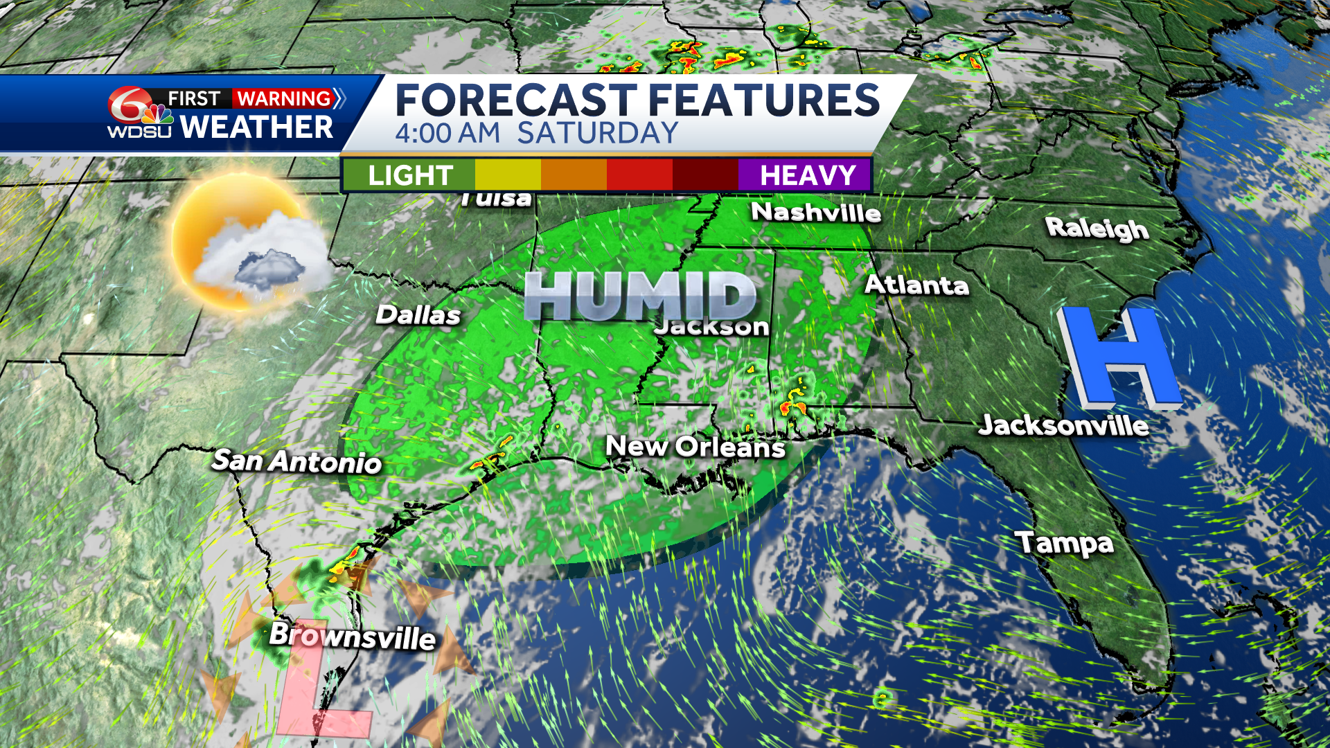 New Orleans weather weekend forecast high temp rain chance tropic - WDSU