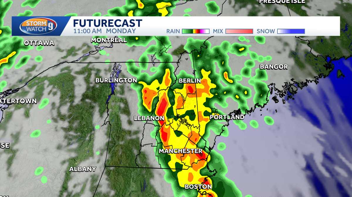 Dry and sunny Sunday with rain likely for Monday in NH