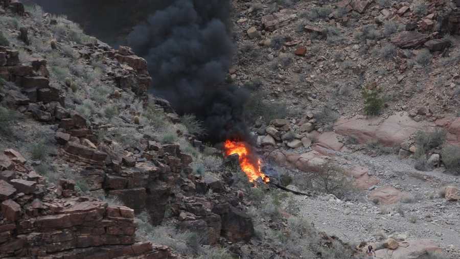 A helicopter crashed Feb. 10 in the Grand Canyon.